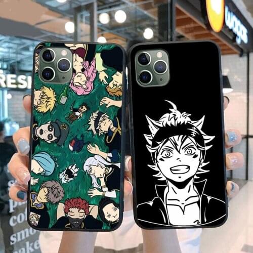 Japanese cartoon Black Clover Soft black TPU Phone Case For iPhone 12 Pro Max 11 Pro Max XR X XS MAX 7 8 6s Plus SE Cover Fundas