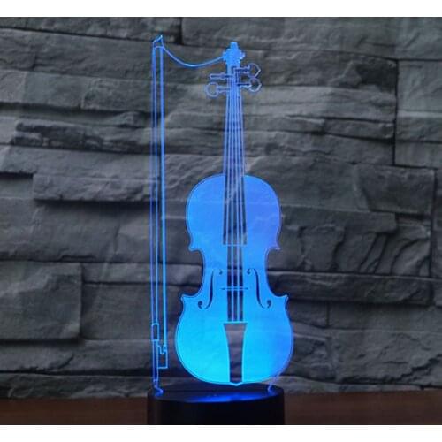 D LED Night Light Cello Violoncello Music with 7 Colors Light for Home Decoration Lamp Amazing Visualization Optical Illusion