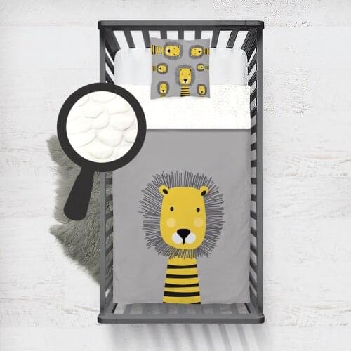 Kids Minky Blanket Super Soft and Warm Blankets Children for Couch and Bed Black Striped Yellow Lion Model 120