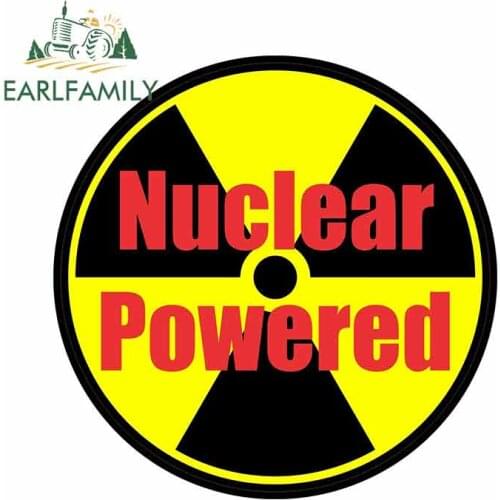EARLFAMILY 13cm x 13cm For Nuclear Powered Radioactive Personality Stickers Car Accessories Waterproof Sticker Vinyl Car Sticker