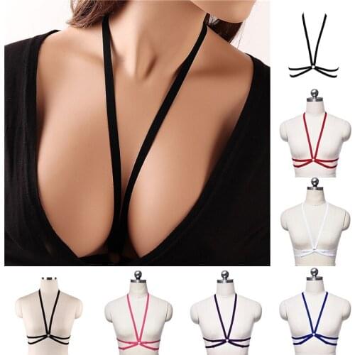 Gothic chest tight-fitting belt color halter neck beauty chest simple Harajuku harness event festival costume