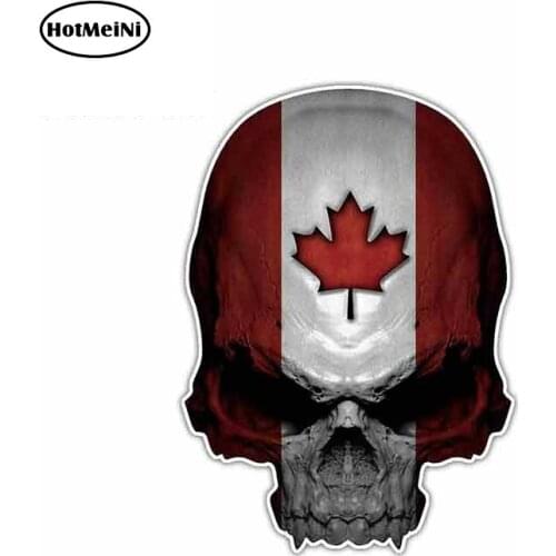 HotMeiNi 13cm x 10.8cm for Canadian Skull Funny Car Stickers RV VAN 3D DIY Fine Decal Vinyl JDM Windshield Bumper Windows