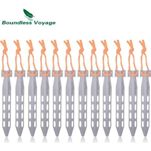 Boundless Voyage Titanium Pegs Lightweight Camping Tent Nails V- shape Outdoor Stakes 4 / 8 /12pcs/Lot Ti1552B