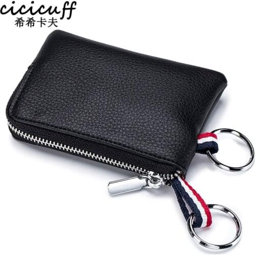 Mens Coin Purse Women Mini Wallet Split Leather Zipper Drivers License Key Case Card Holder Change Purse for Man Clutch Wallet