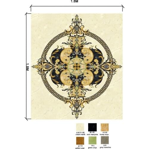 Marble medallion,waterjet inlay medallion