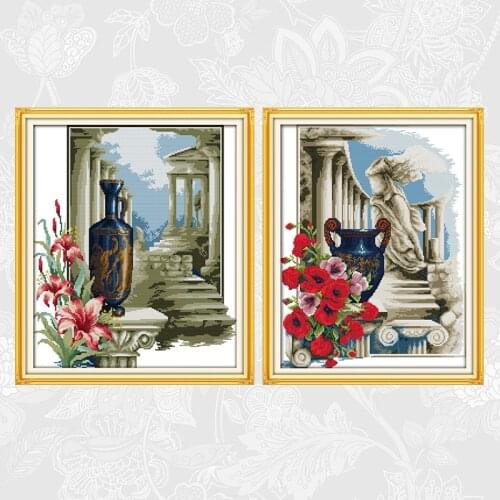 Athens Feeling Cross Stitch kits 14ct Counted Printed Canvas 11ct Fabric Stitching Embroidery DIY Handmade Needlework Crafts