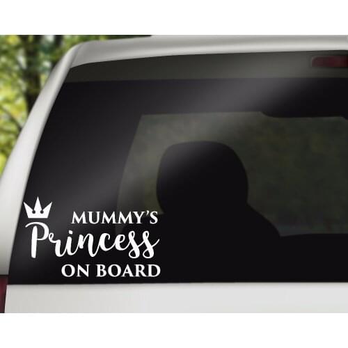 Mummys Princess On Board Car Stickers Window Decal Pattern T084
