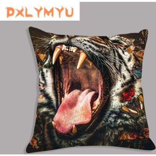 Soft Pillow Cover Tiger Print Cushion Covers 45x45cm Sofa Decorative Throw Pillows Case Living Room Nordic Home Decor