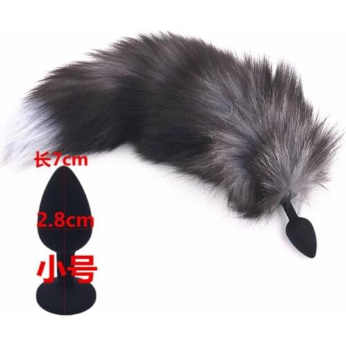 Small Size Black Silicone Anal Plug Anal Toys Fox Tail Anal Plug Erotic Anus Toy Sex Toys Woman Men Sex Butt Plug Adult Products