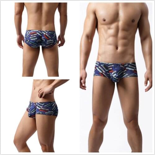 New Boxer Men Shorts Patchwork Sexy Penis Pouch Male Mini Boxers Breathable Mens Underwear Trunk Gay Shorts Panties Cuecas 2020