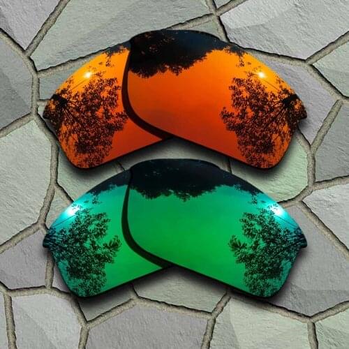 Red Orange&Jade Green Sunglasses Polarized Replacement Lenses for Oakley Bottle Rocket
