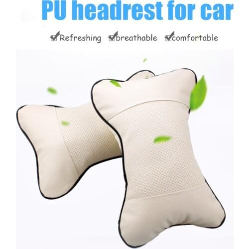 Car Neck Pillow Neck Rest PU velvet Bone-Shape Cushion Pad Headrest Car Auto Seat Head neck pillow travel