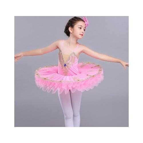 Professionl Ballet Tutus Child Swan Lake Ballet Costume Ballerina Dress Kids Leorard with Skirt Pancake Dance Dress For Girls