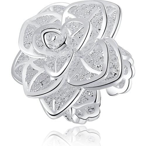 R116 Christmas hot wholesale retro three layers flowersilver color ring high quality fashion classic Jewelry