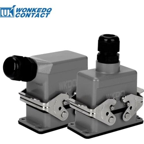 Rectangular Heavy Duty Connector HDC-HE-010 Core Industrial Waterproof Aviation Plug Socket 16A 500V Top Line And Lateral Line
