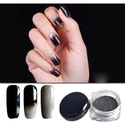12 Colors Thermochromic Pigment Thermal Color Change Nail Glitter Powder Chrome Bling Chameleon Pigment Gel Nail Tool 30
