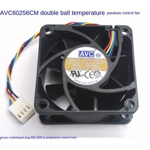 New For AVC 6cm 6025 Double Ball 4-Wire Fan Ds06025b12l 12v 0.30a Server cooling fan