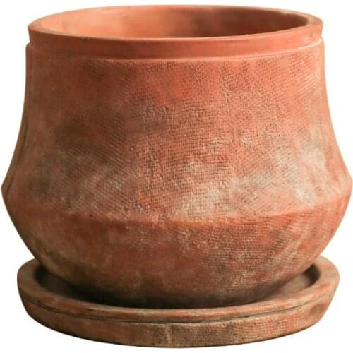 Vintage Flower Pot Terracotta Color Decorative Flowerpot Artistic American Country Vase Pastoral Grocery Garden home decoration