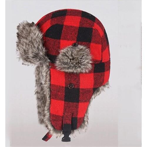 High Quality winter bomber hats men Russian dull polish matting faux fur cap Casual Earmuffs Keep warm hat lei feng caps for men