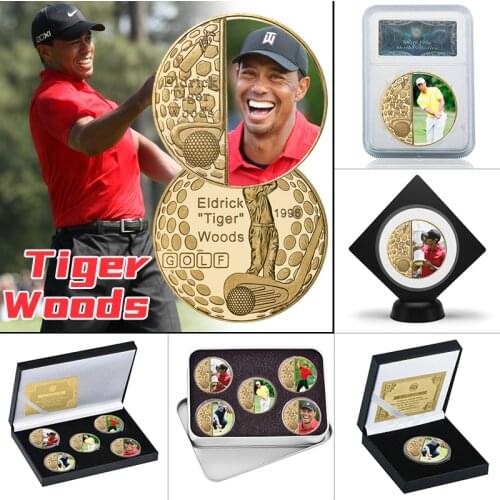 WR US Golfer Gold Plated Commemorative Coins Collectible Sports Golf Challenge Coin Souvenir Gifts for Boys Man