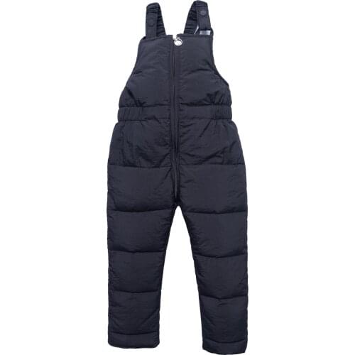 Winter Childrens Down Cotton Kids Jumpsuit Trousers Thickened Childrens Clothing Baby Trousers Solid Pants Girls Baby Jumpsuit