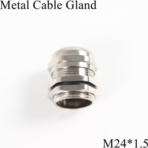 1piece/lot M24 Metal Cable Gland IP68 Waterproof Nickel Brass Connector Glands For 10-14mm Electric Wire M24*1.5 Copper Joint