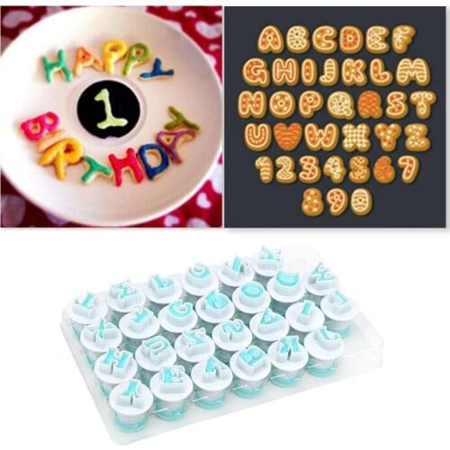 10/26pcs Uppercase/Lowercase Letters Cake Mold Spring Printing Fondant Cake Decorating Cutting Mold Pressure Biscuit Tools O4E3