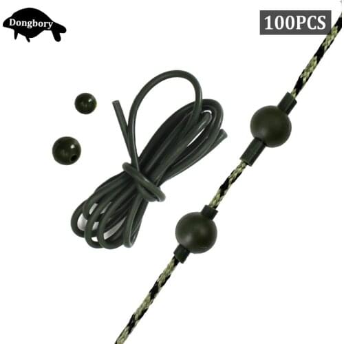 100PCS Carp Fishing Chock Bead + 1M Helicopter Tubing Silicone Rig Tube for Carp Fishing Hair Rig Heli Rig Tackle Accessorie Kit