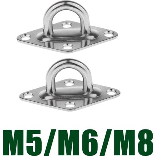 2Pcs 304 Stainless Diamond Pad Eye Plate Durable for Hardware Marine Grade