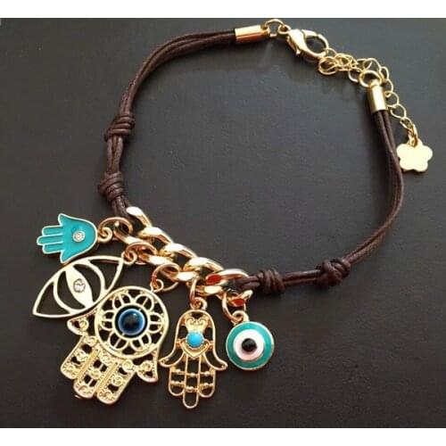 2021 New European Fashion Jewelry Women and Man bracelet Crystal from Swarovskis Devils Eye Palm Weaving Bracelet For Party