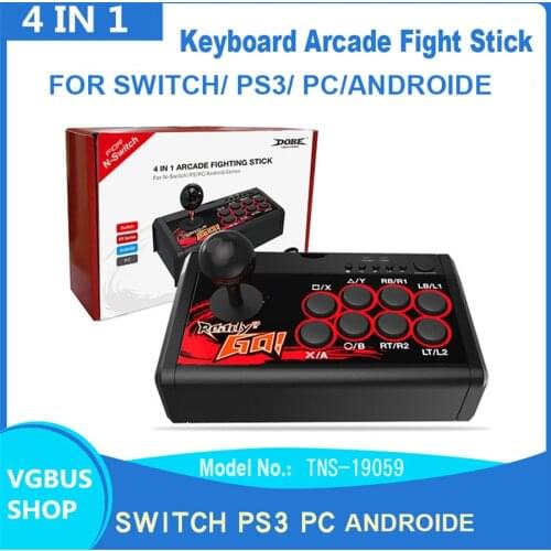 4 IN 1 All Button Arcade Fight Stick USB Gaming Controller Joystick For SWITCH / PSS3/PC/Android Phone/Android Tablet