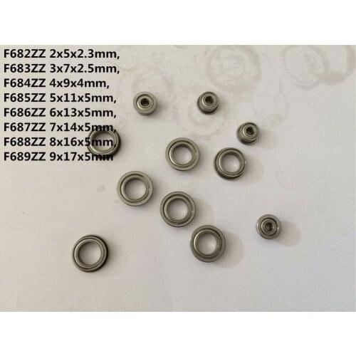 5-10pcs F682ZZ F683ZZ F684ZZ F685ZZ F686ZZ F687ZZ F688ZZ F689ZZ Flange Ball Bearing Thin Wall Metal Shielded Flanged Bearings