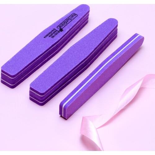 5 Pcs Double-side Purple 100/180 Nail File Buffer Trimmer Buffer Washable Sanding Nail Files Sponge For Nail Art Tools TF19