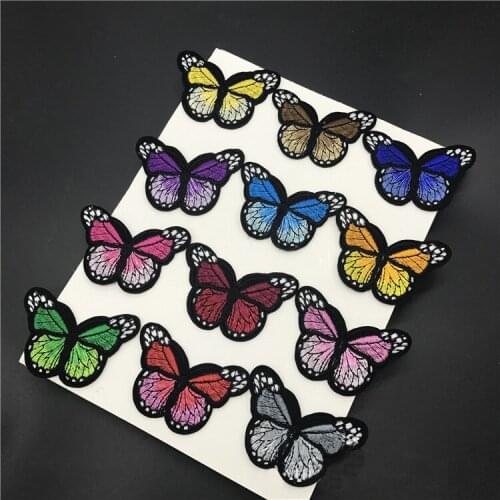 5Pcs/lot Mix Color Butterfly Sewing on Patches Para La Ropa for Clothing Applique Embroidery Parches LSHB356