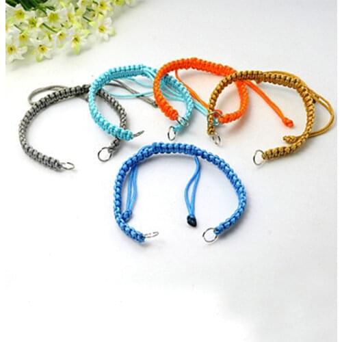 50pcs Nylon DIY Bracelet Makings with Brass Rings for Beading Braided Bracelet Jewelry Making Cyan 175x7.5mm