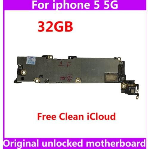 Free and Clean iCloud motherboard for iphone 5 5G,32GB unlocked for iphone 5 mainboard with IOS system,100% tested logic board
