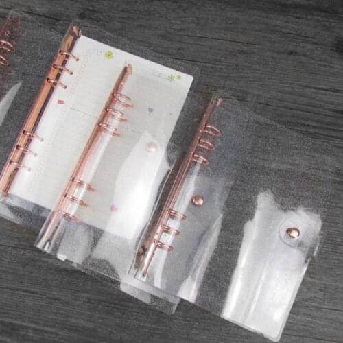 A5/A6 Notebook Transparent Color PVC Clip File Folder Loose Leaf Ring Binder Planner Agenda School Office Supplies Stationery