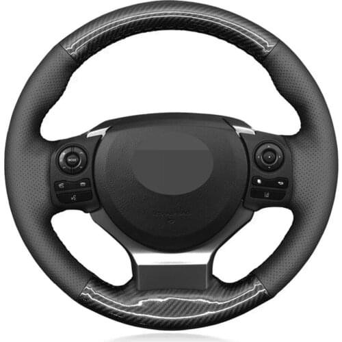 Car Steering Wheel Cover DIY Non-slip Black Carbon Fiber Leather For Lexus IS200t 2016 2017 IS250 2014 2015 IS300 IS350 IS