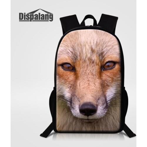 Dispalang Animal Printing Backpacks For Teenagers Fox School Bags For Children Book Bags Mens Travel Shoulder Bagpack Mochila
