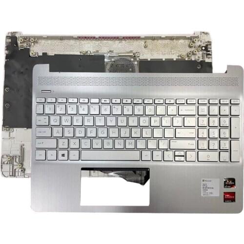 For HP 15S-ER 15S-FR TPN-Q222 TPN-Q230 Computer Case L63578-001 Laptop Palmrest Upper Case With Keyboard Silver