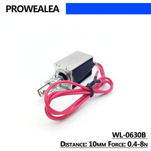 Solenoid Electromagnet Push Pull Type WL-0630B 5V 6V 12V 24V Thrust Force 0.4-8N 10mm Open Frame Linear Solenoid Electric Magnet