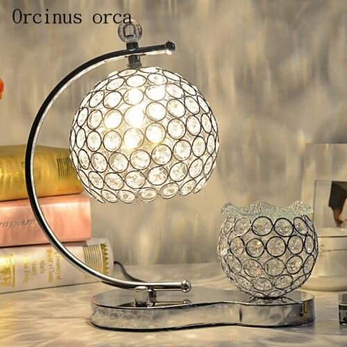 European luxury crystal desk lamp bedroom bedside lamp creative personality aromatherapy color LED crystal desk lamp