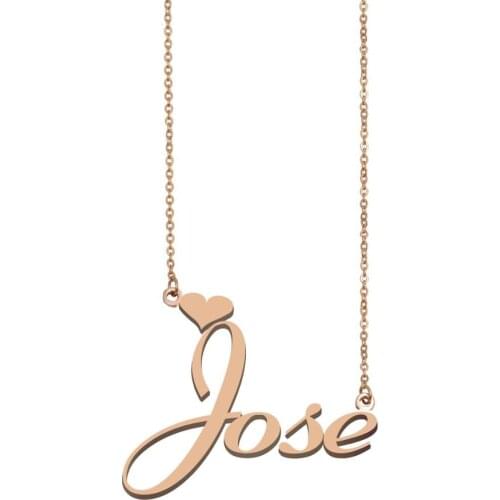 Jose Name Necklace Stainless Steel Custom Name Pendant for Women Girls Best Friends Birthday Wedding Christmas Mother Days Gift
