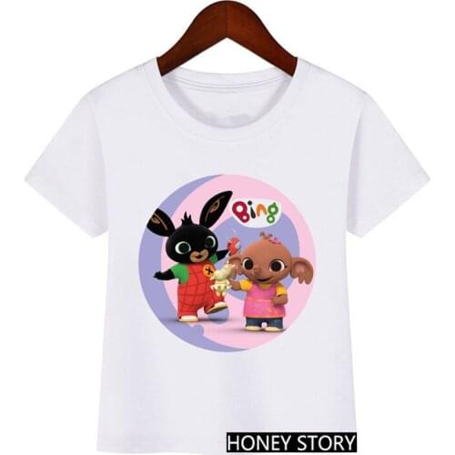 Girls Boys Harajuku Kawaii Children Clothes Love Elephant Kids Clothes Cartoon Print T shirt Funny Rabbits Tshirt