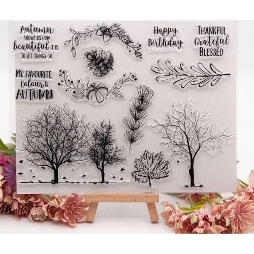 Beautiful Autumn Colour Transparent Stamps and Metal Cutting Dies Embossing DIY