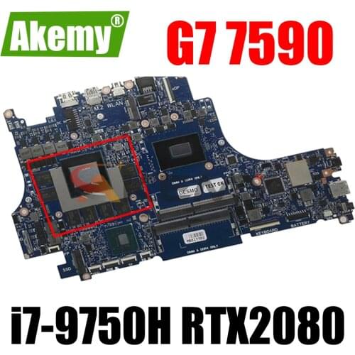 FOR DELL G7 7590 Laptop motherboard SRF6U i7-9750H CPU RTX2080 with CN-0WJH3G 0WJH3G WJH3G VULCAN15 100% working well