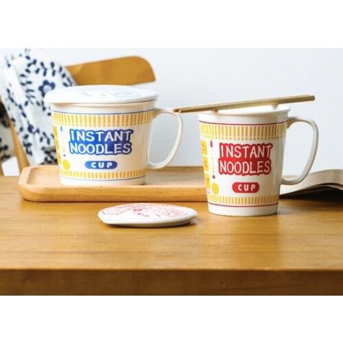 Instant Noddles Shape Ceramic Salad Bowl Breakfast Cereal Fruit Bowl Dessert Soup Noodles Rice Bowl Microwave Oven Tableware