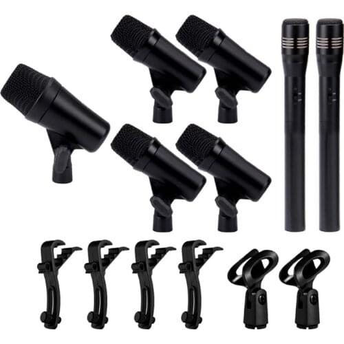Professional Drum microphone Percussion Condenser Microphone All aluminum body Musical Instruments Microphone 7 pcs Drum Mic set