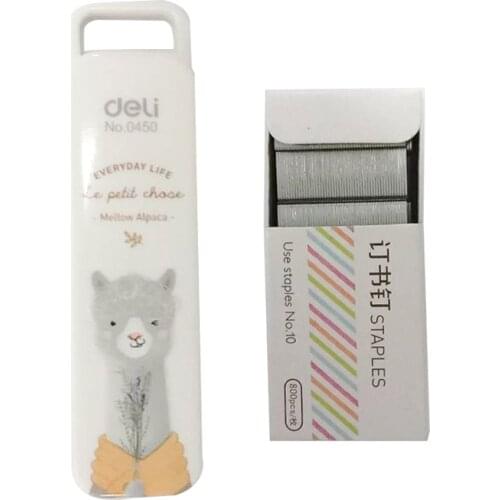 Mini stapler Set + No.10 staples office supplies stationery paper clip binding binder binder