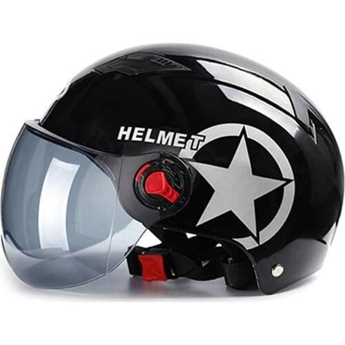 Helmets Motorcycle Half Face Helmet 3/4 Open Face Helmet Unisex Bike Motorcycle Scooter Head Protector Sunscreen Lens Anti UV